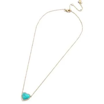 BaubleBar Freya Heart Pendant Necklace – Romantic Brass Jewelry for Women – Perfect Valentine's ...