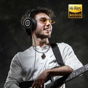 OneOdio Monitor 60 Professional Studio Headphones - Recording Wired Over Ear Headphones, Hi-Res Audio, Soft Comfortable Earmuffs, 6.35mm Adapter for Tracking Mixing DJ Mastering Broadcast-Black