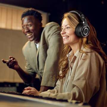 OneOdio Monitor 60 Professional Studio Headphones - Recording Wired Over Ear Headphones, Hi-Res Audio, Soft Comfortable Earmuffs, 6.35mm Adapter for Tracking Mixing DJ Mastering Broadcast-Black