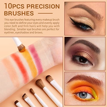Jessup 10Pcs Precision Eye Makeup Brushes Set
