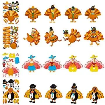 Make-A-Turkey Stickers for Kids Thanksgiving Crafts