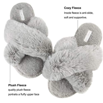 HALLUCI Women's Plush Slippers for Indoor and Outdoor Use