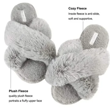HALLUCI Women's Plush Slippers for Indoor and Outdoor Use