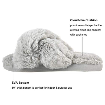 HALLUCI Women's Plush Slippers for Indoor and Outdoor Use