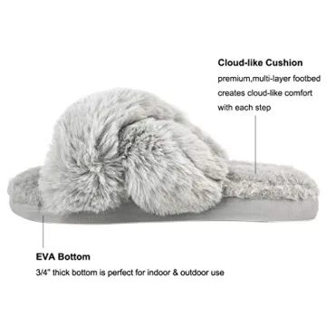HALLUCI Women's Plush Slippers for Indoor and Outdoor Use