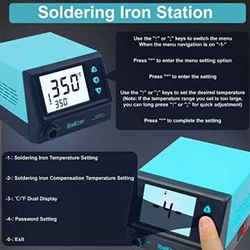 Muibe 60W Digital Soldering Iron Station with LCD Displays