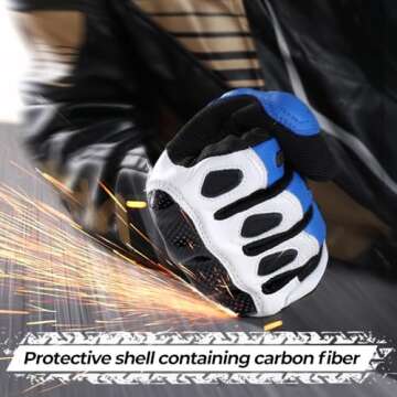 WTACTFUL Carbon Knuckle Motorcycle Gloves for Men and Women - Full Finger Touchscreen Gloves for Rid...