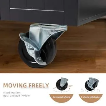 Shintenchi Kitchen Island Cart with Storage on Wheels