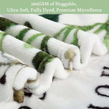 BESTSWEETIE Throw Blanket 60" x 50" for Mom Birthday, Soft Flower Pattern I Love You Mom Blanket from Daughters, White