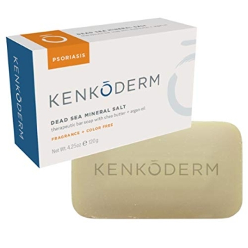 Kenkoderm Psoriasis Mineral Salt Soap with Argan Oil & Shea Butter, 4.25 oz, 1 Bar, Dermatologist De...