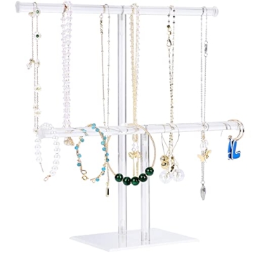 Stylish Acrylic Jewelry Stand - 2-Tier Display Organizer for Necklaces & Bracelets