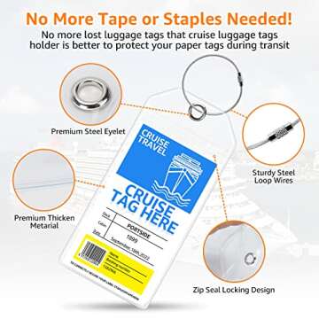 Premium Cruise Luggage Tags Holder for All Cruise Lines