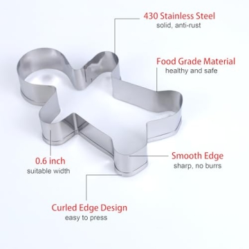 Christmas Cookie Cutters Set - 6 Stainless Steel Shapes