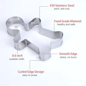 Christmas Cookie Cutters Set - 6 Stainless Steel Shapes