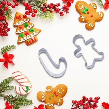 Christmas Cookie Cutters Set - 6 Stainless Steel Shapes