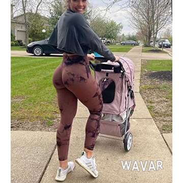 Wavar Tie Dye Scrunch Butt Lifting Seamless Leggings for Women High Waist Yoga Pants Tummy Control Running Workout Tight Brown