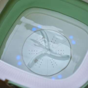 Portable Washing Machine,12L Mini Washer with Foldable Design, Has 3 smart Modes for Travel,Apartment,Baby Clothes,Socks camping, RV (Green)