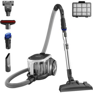 Eureka Bagless Canister Vacuum Cleaner - Lightweight, Versatile for Carpets & Floors