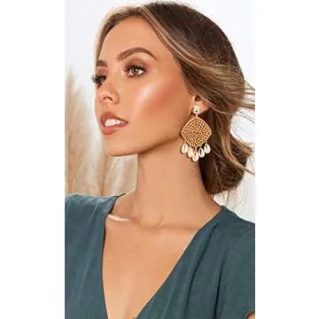 Rattan Shell Earrings for Stylish Summer Looks