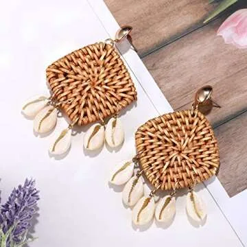 Rattan Shell Earrings for Stylish Summer Looks