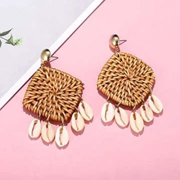Rattan Shell Earrings for Stylish Summer Looks