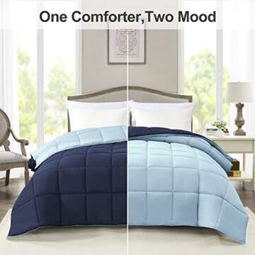 Homelike Moment Twin Comforter Duvet Insert- Blue Down Alternative Bed Comforter Twin Size, Lightwei...