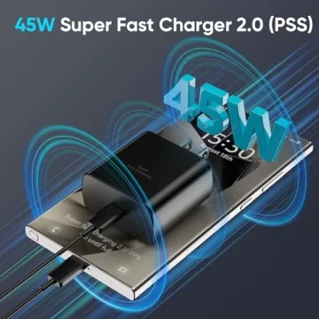 Fast 45W Samsung Charger with 6.6FT USB-C Cable