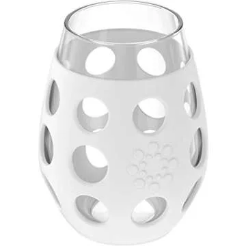 Lifefactory Wine Glass with Protective Silicone Sleeve, 4 Count (Pack of 1), White