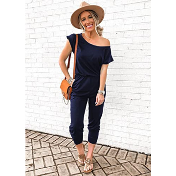 Stylish PRETTYGARDEN Women Off Shoulder Jumpsuit for Summer
