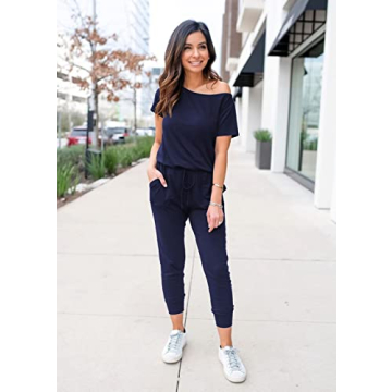 Stylish PRETTYGARDEN Women Off Shoulder Jumpsuit for Summer