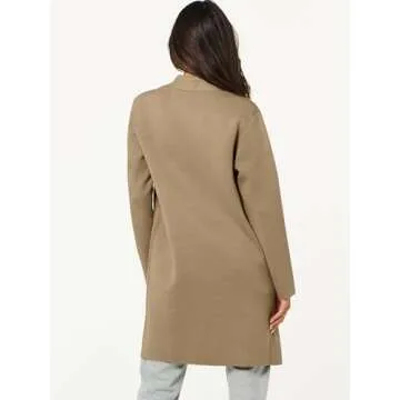 ANRABESS Cardigan Sweater for Women Casual 2025 Fall Fashion Coat Long Sleeve Open Front Knit Coatigan Outwear Khaki X-Large