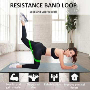 Resistance Band Loops, Workout Bands for Men & Women, Exercise Bands for Physical Therapy, Rubber Re...