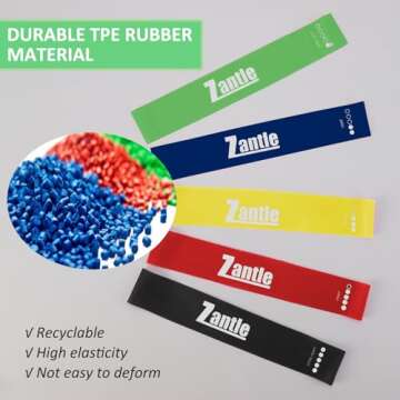 Resistance Band Loops, Workout Bands for Men & Women, Exercise Bands for Physical Therapy, Rubber Resistance Bands Set of 5, Elastic Bands for Home Fitness, Yoga, Gym Training (Multicolor)