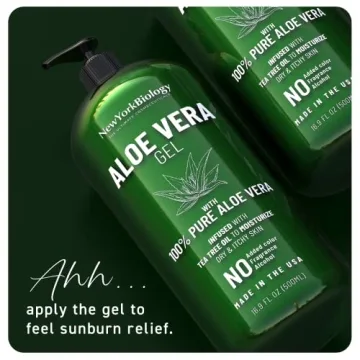 Aloe Vera Gel for Sunburn Relief and Moisturizing
