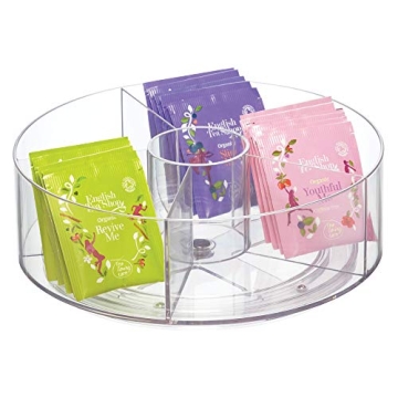 iDesign Divided Rotating Tea Packet Organizer - Clear