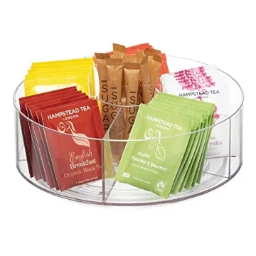 iDesign Divided Rotating Tea Packet Organizer - Clear