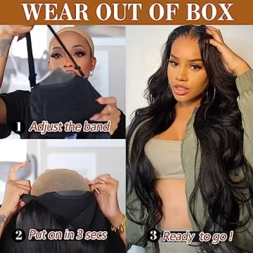 Wear and Go 26" Human Hair Glueless Body Wave Wig