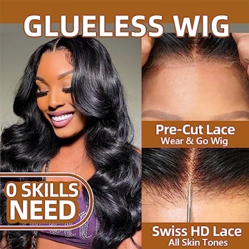 Wear and Go 26" Human Hair Glueless Body Wave Wig