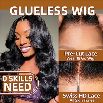 Wear and Go 26" Human Hair Glueless Body Wave Wig