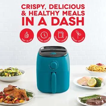 DASH Tasti-Crisp™ Electric Air Fryer Oven, 2.6 Qt., Teal – Compact Air Fryer for Healthier Food ...