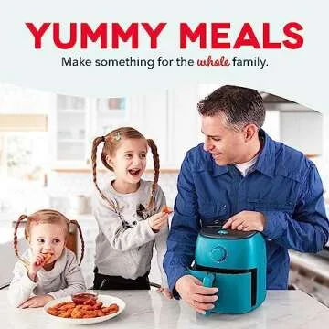 DASH Tasti-Crisp™ Electric Air Fryer Oven, 2.6 Qt., Teal – Compact Air Fryer for Healthier Food in Minutes, Ideal for Small Spaces - Auto Shut Off, Analog, 1000-Watt