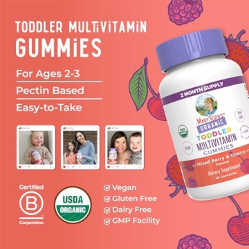 Organic Toddler Multivitamin Gummies USDA Vegan 2+