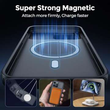 Humixx for iPhone 15 Pro Max Case with Camera Cover, [MagSafe Compatible] [Snug Touch] Slim Protecti...