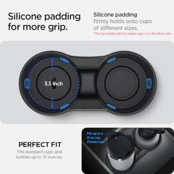 Spigen Cup Holder Insert Relaxed Grip Designed for Tesla Model 3 & Y 2025/2024/2023 [Not Compatible with Model 3 2025/2024 Refresh & New Tesla Model Y 2025 Refresh] (Up to Trenta Cups)