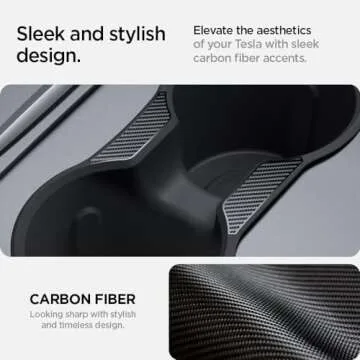 Spigen Cup Holder Insert Relaxed Grip Designed for Tesla Model 3 & Y 2025/2024/2023 [Not Compatible with Model 3 2025/2024 Refresh & New Tesla Model Y 2025 Refresh] (Up to Trenta Cups)