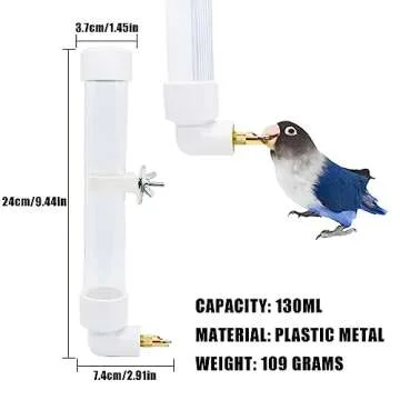 Bird Water Feeder,1PC Automatic Parrot Water Dispenser Bird Water Bottle with Cleaning Brush,Bird Ca...