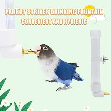 Bird Water Feeder,1PC Automatic Parrot Water Dispenser Bird Water Bottle with Cleaning Brush,Bird Cage Accessories Bird Drinker Bowl Fountain for Parrot Budgie Lovebirds Cockatiel Parakeet,130ML