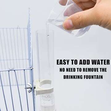 Bird Water Feeder,1PC Automatic Parrot Water Dispenser Bird Water Bottle with Cleaning Brush,Bird Cage Accessories Bird Drinker Bowl Fountain for Parrot Budgie Lovebirds Cockatiel Parakeet,130ML