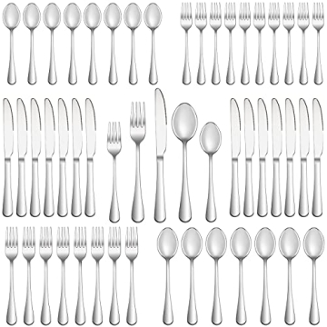 Elegant 50 Piece Stainless Steel Silverware Set for 10