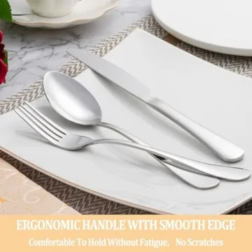 Elegant 50 Piece Stainless Steel Silverware Set for 10